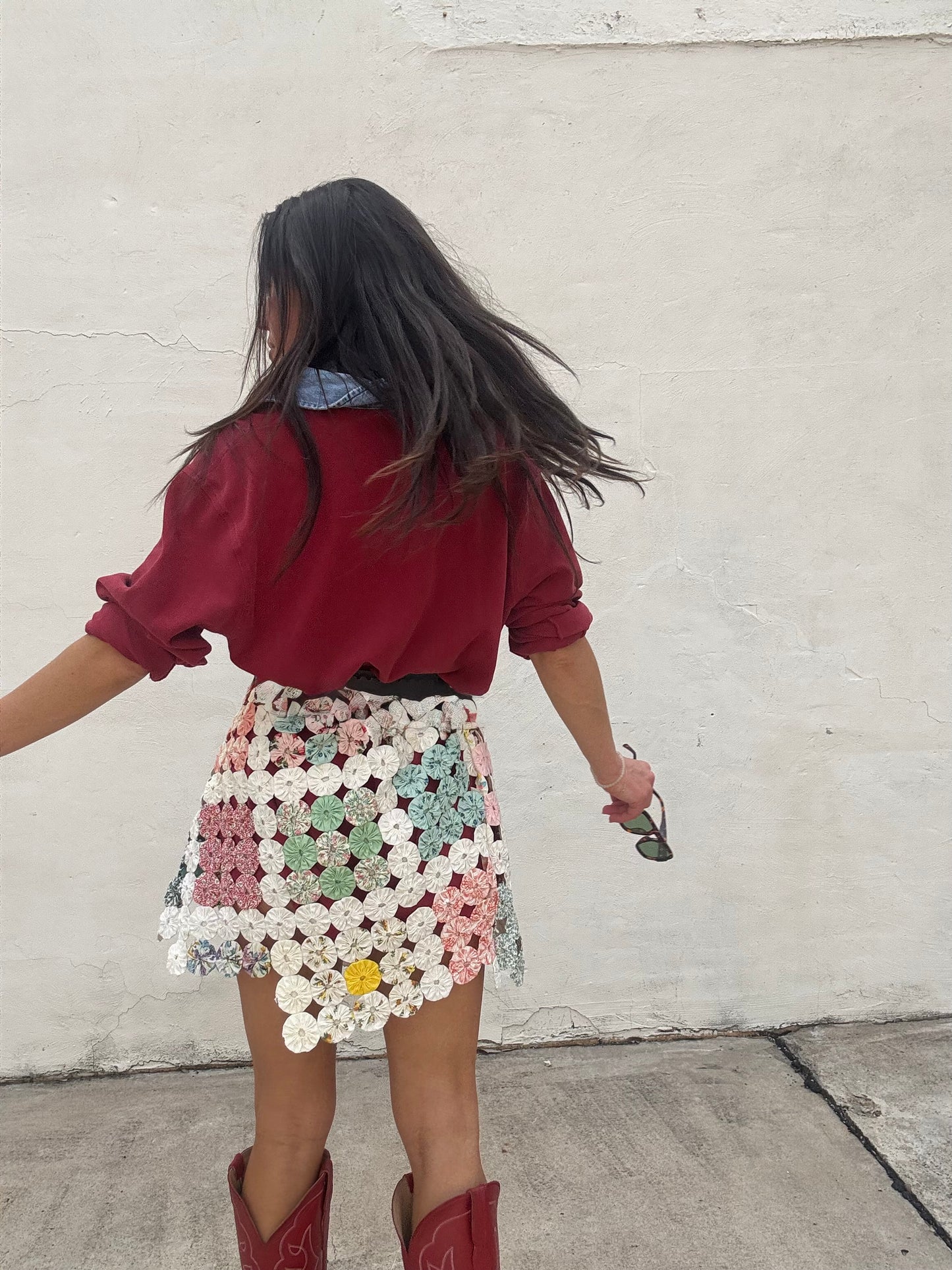 Yo-yo Mini Skirt White Square