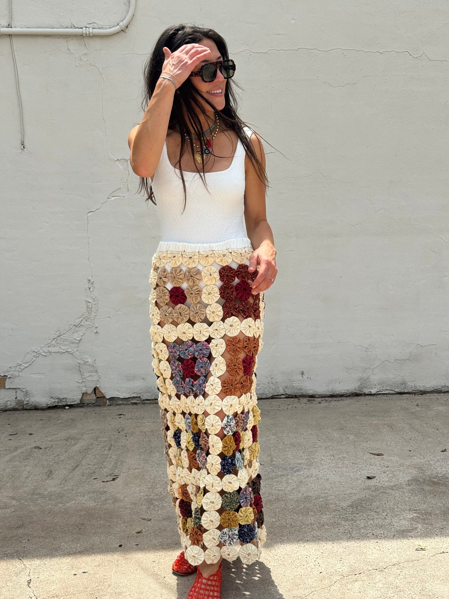 Yo-yo Maxi Skirt Blues and Reds