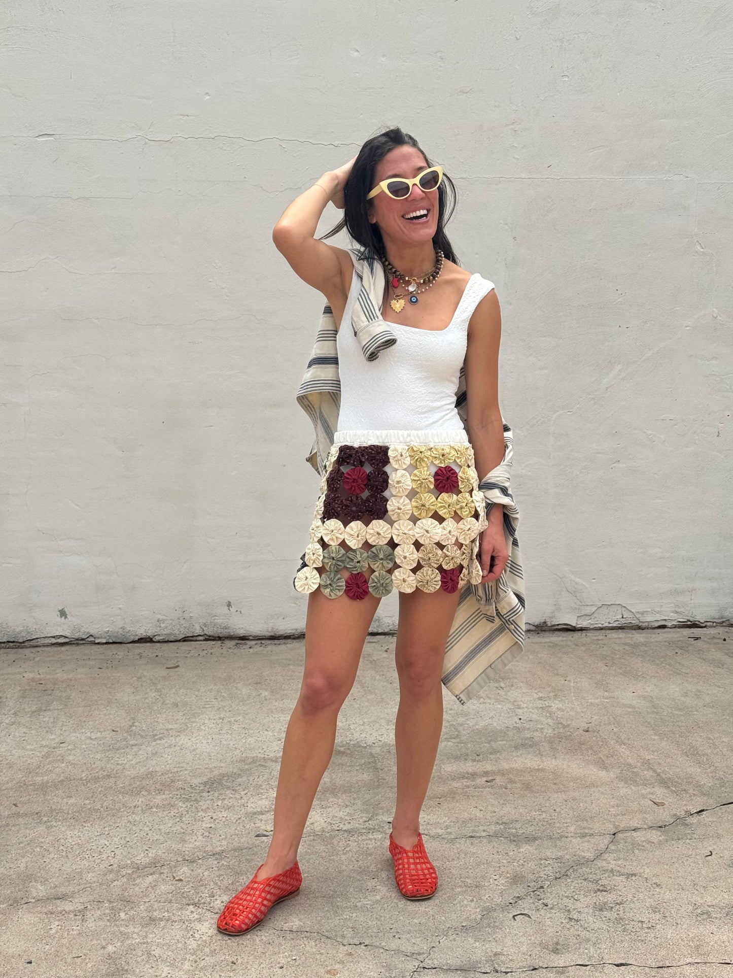 Yo-yo Mini Skirt Blues and Reds