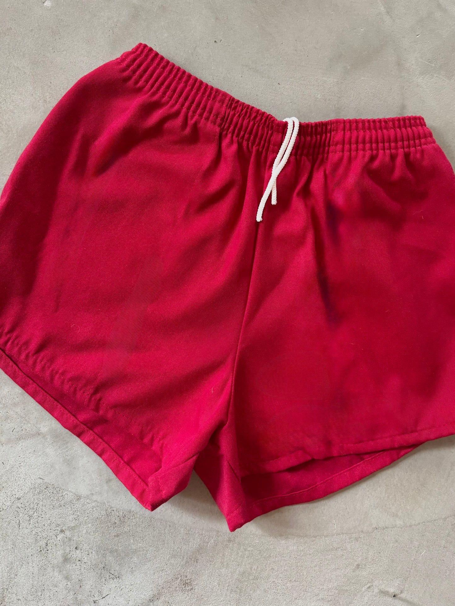 80s Red Cotton Drawstring Shorts