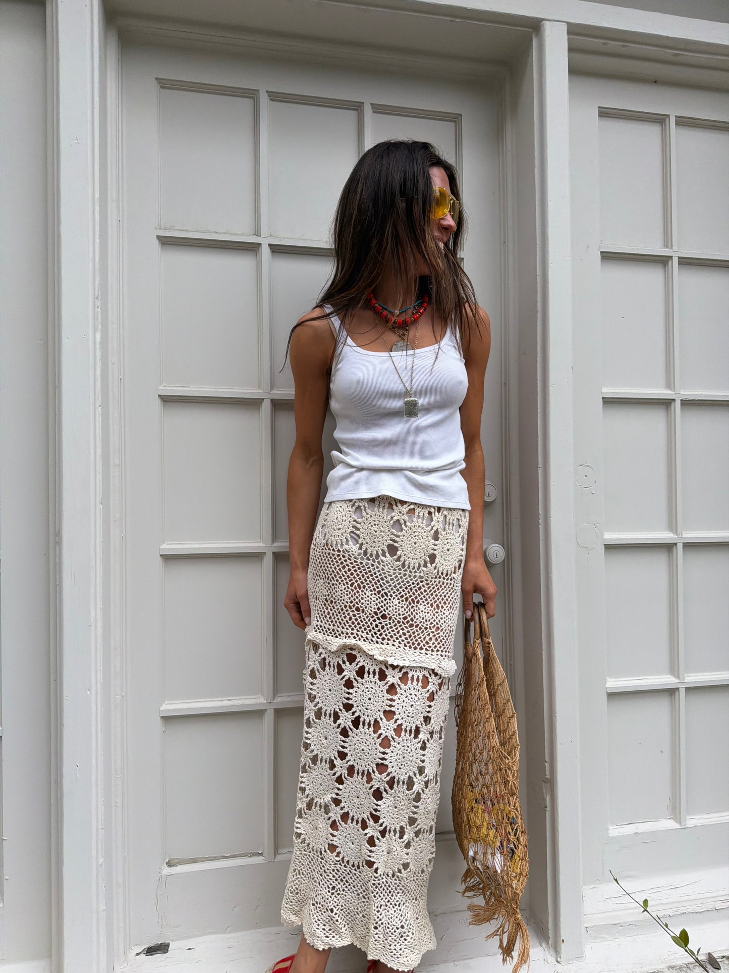 Mixed Crochet Maxi Skirt