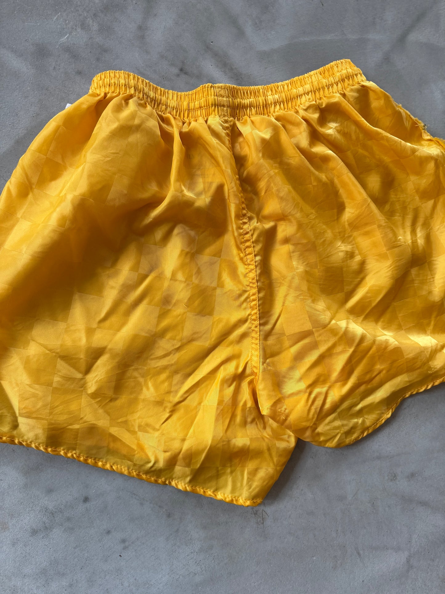 90s Yellow Nylon Drawstring Shorts