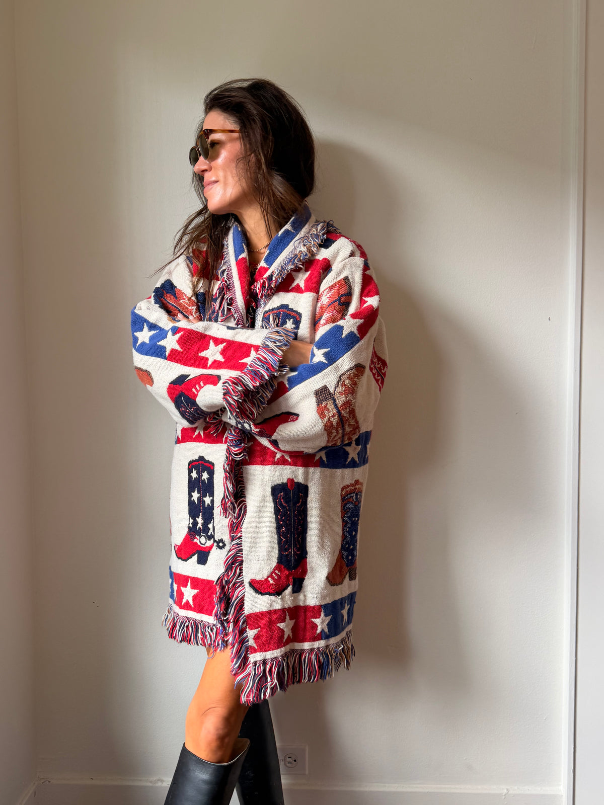 Tapestry Blanket Boot Cardigan