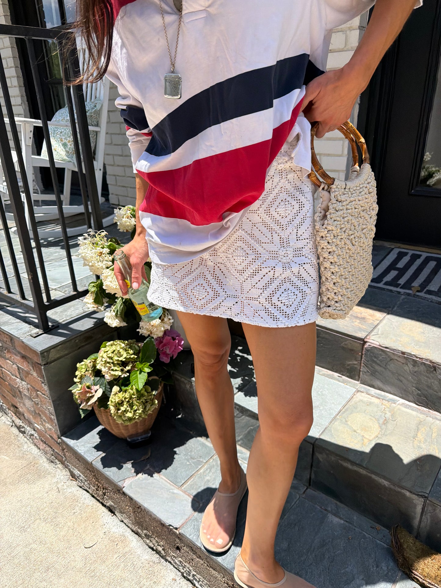 Crochet Mini Skirt White