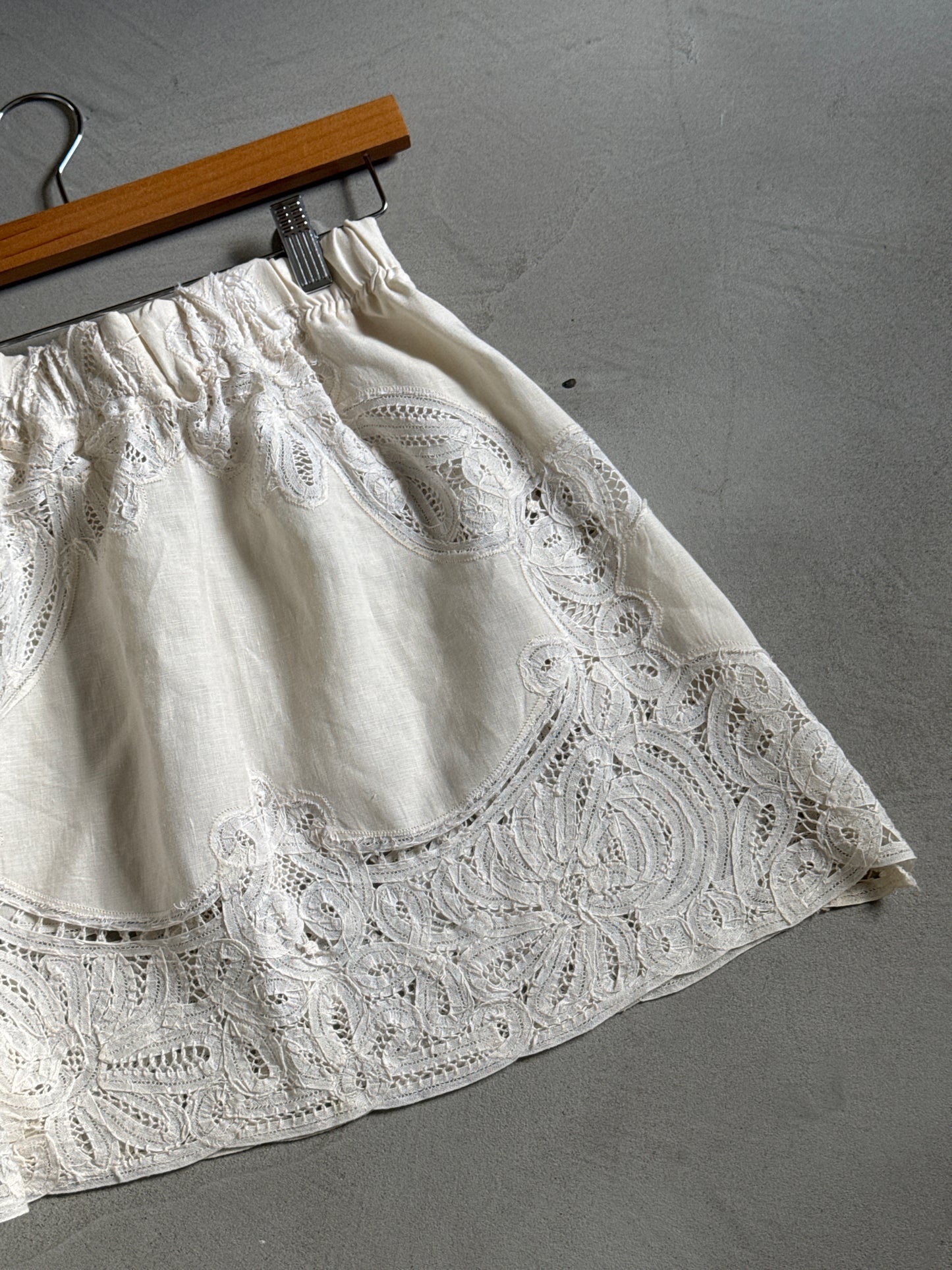White Linen Mini Skirt