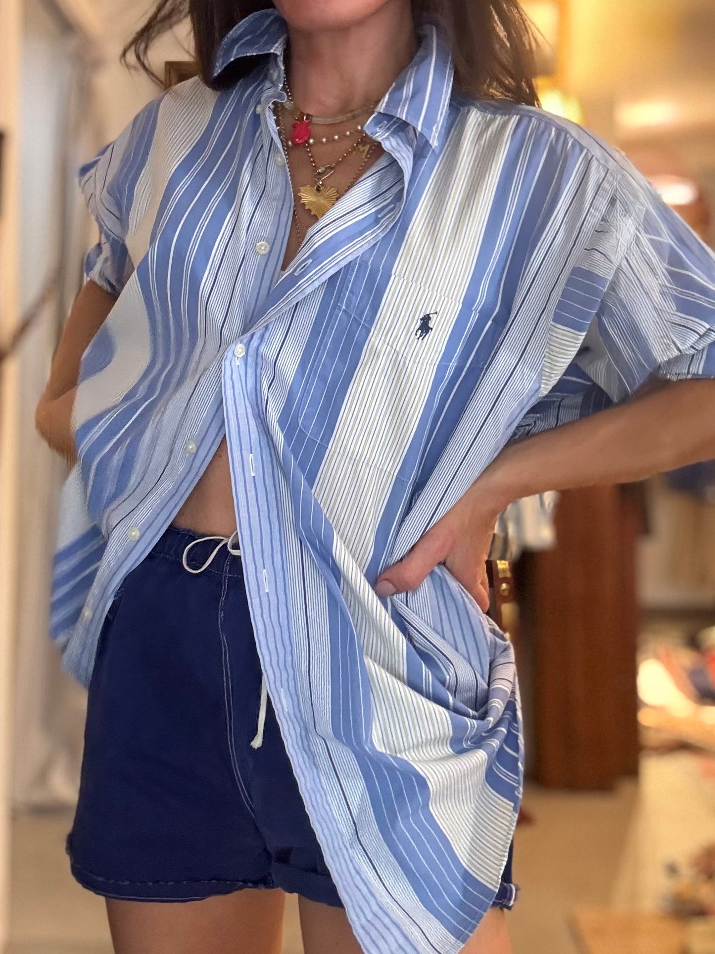 Ralph Lauren Blue Yellow Stripe