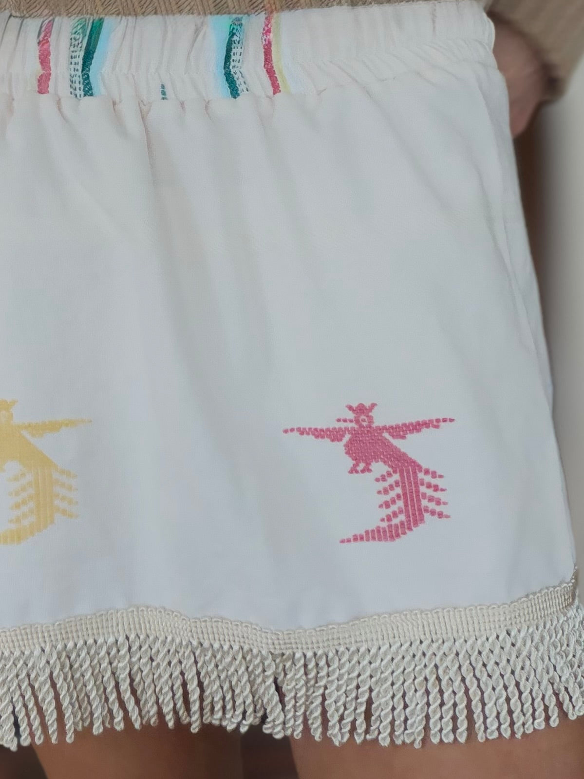 Guatemalan Mini Skirt W/ Fringe
