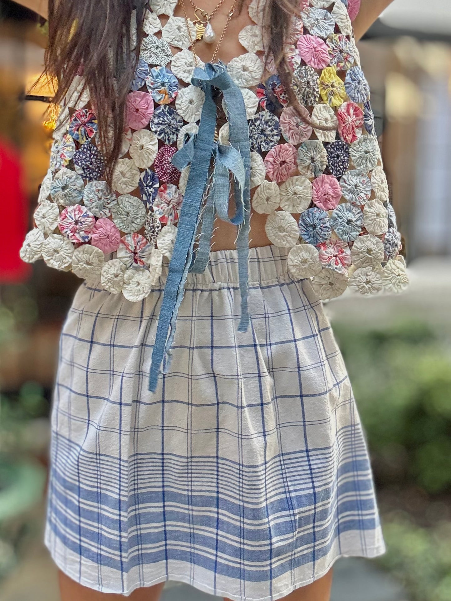 Yo-yo Vest In Blue Cream