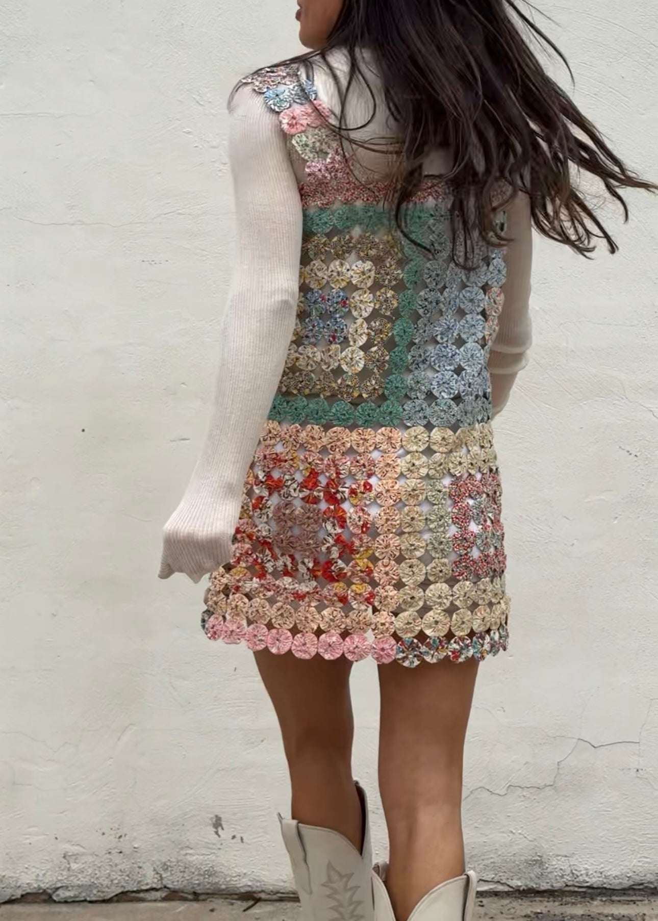 Yo-yo mini dress multi pastel