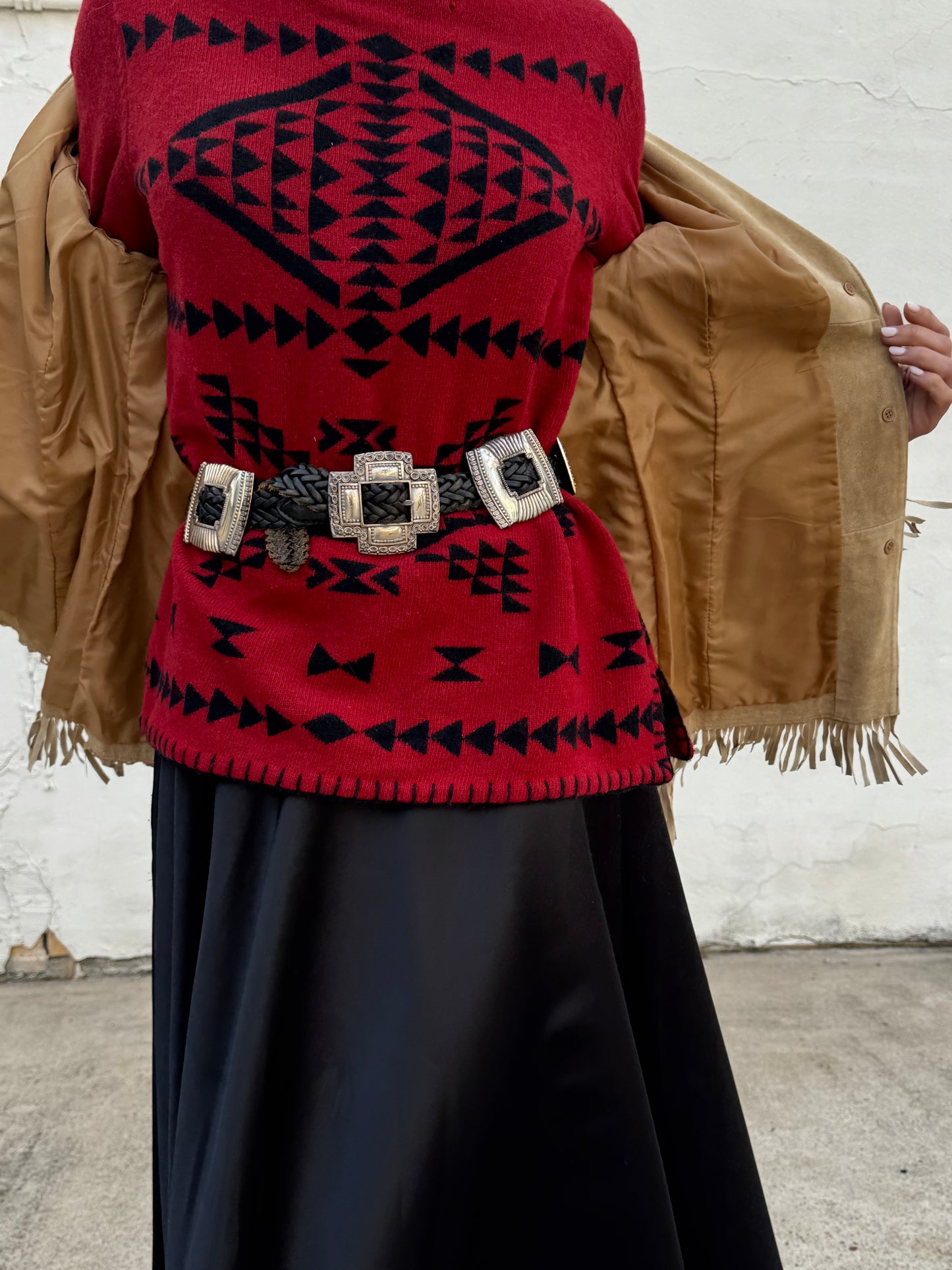 Dark Brown Braided Conch Belt