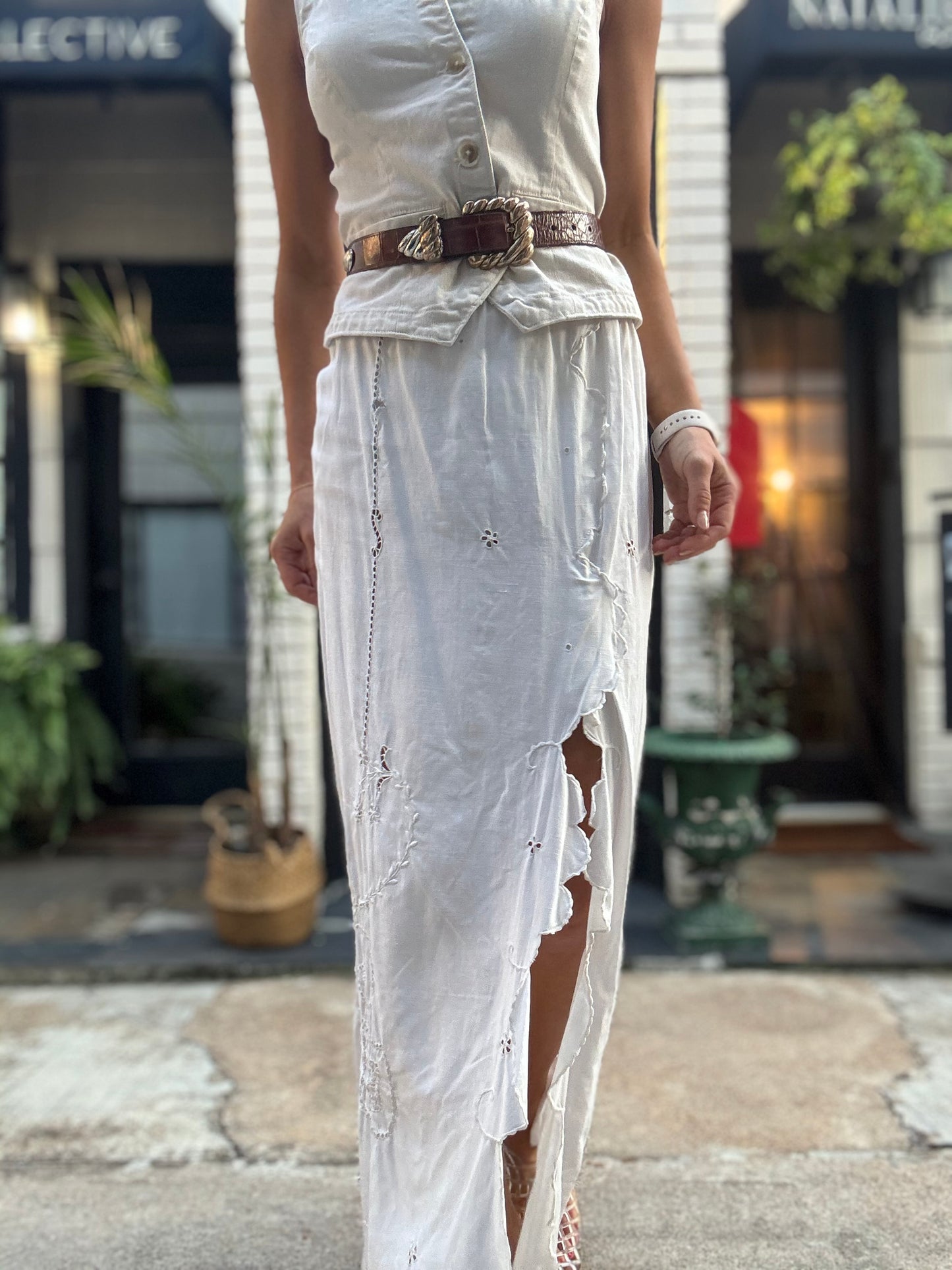 Antique Tablecloth Skirt