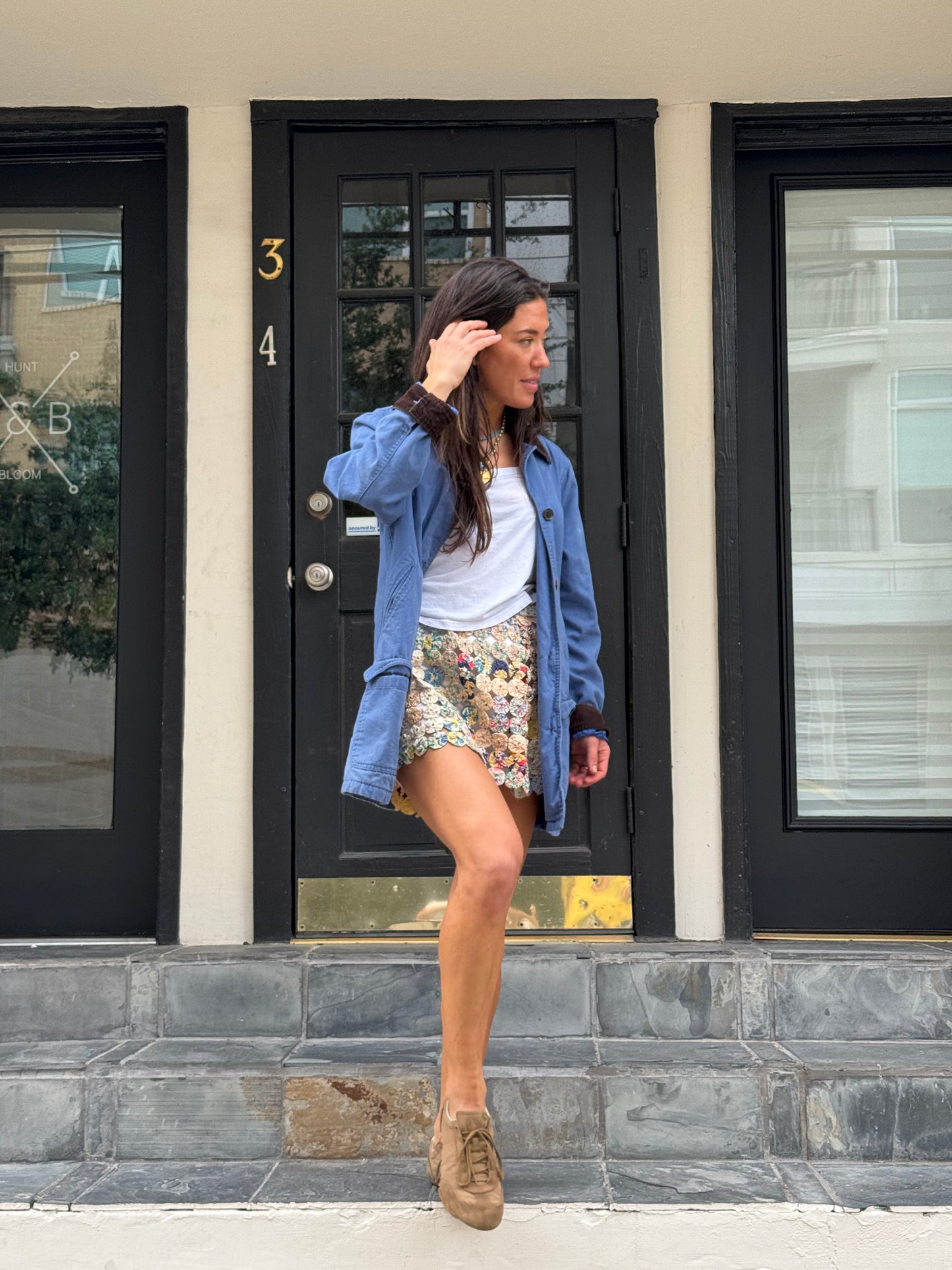 Yo-yo mini skirt multi blues