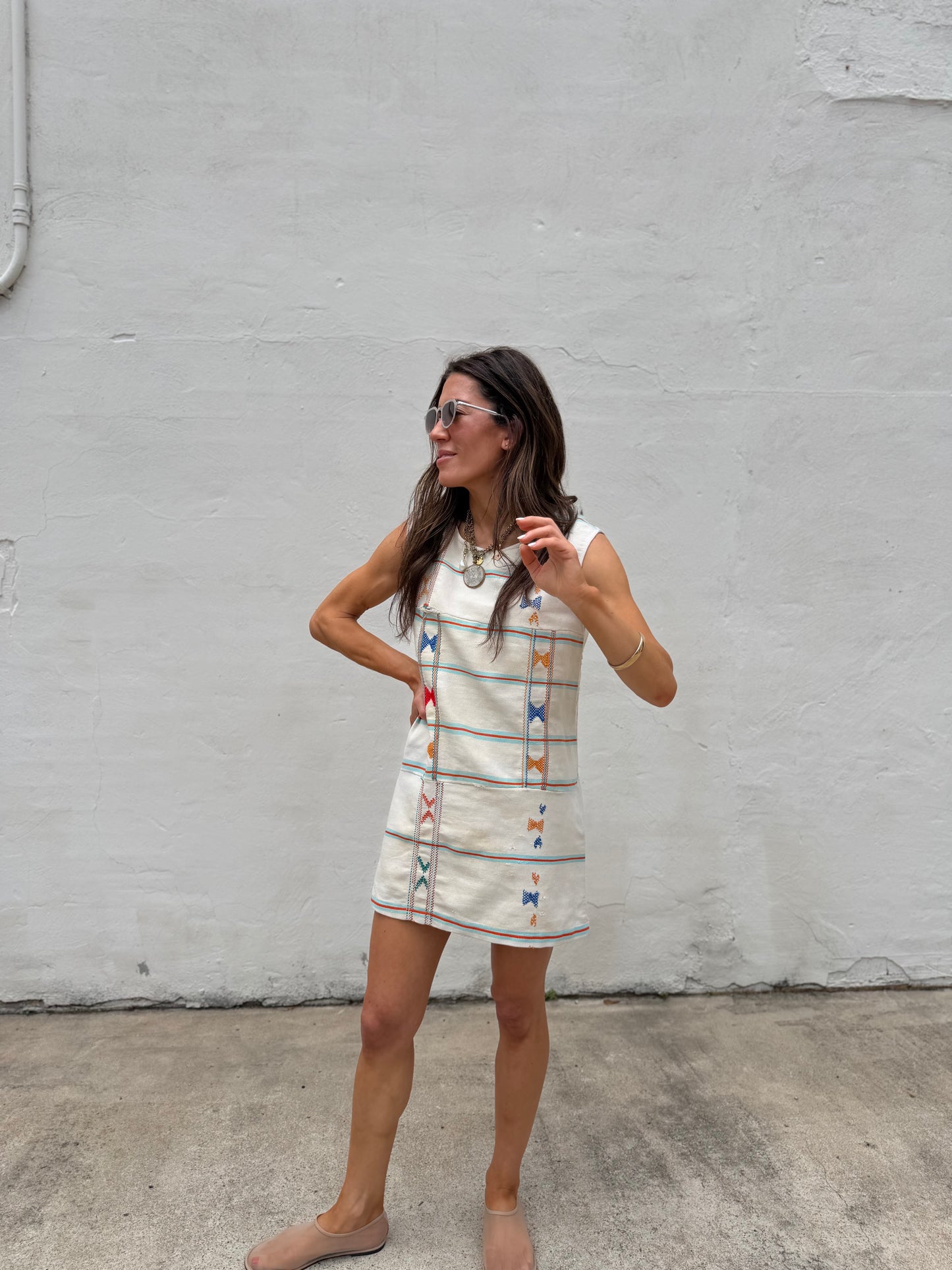 White Multi Baule Mini Dress