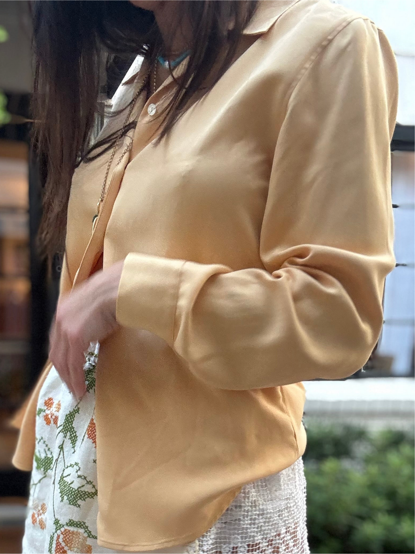 Incredible Yellow Silk Blouse