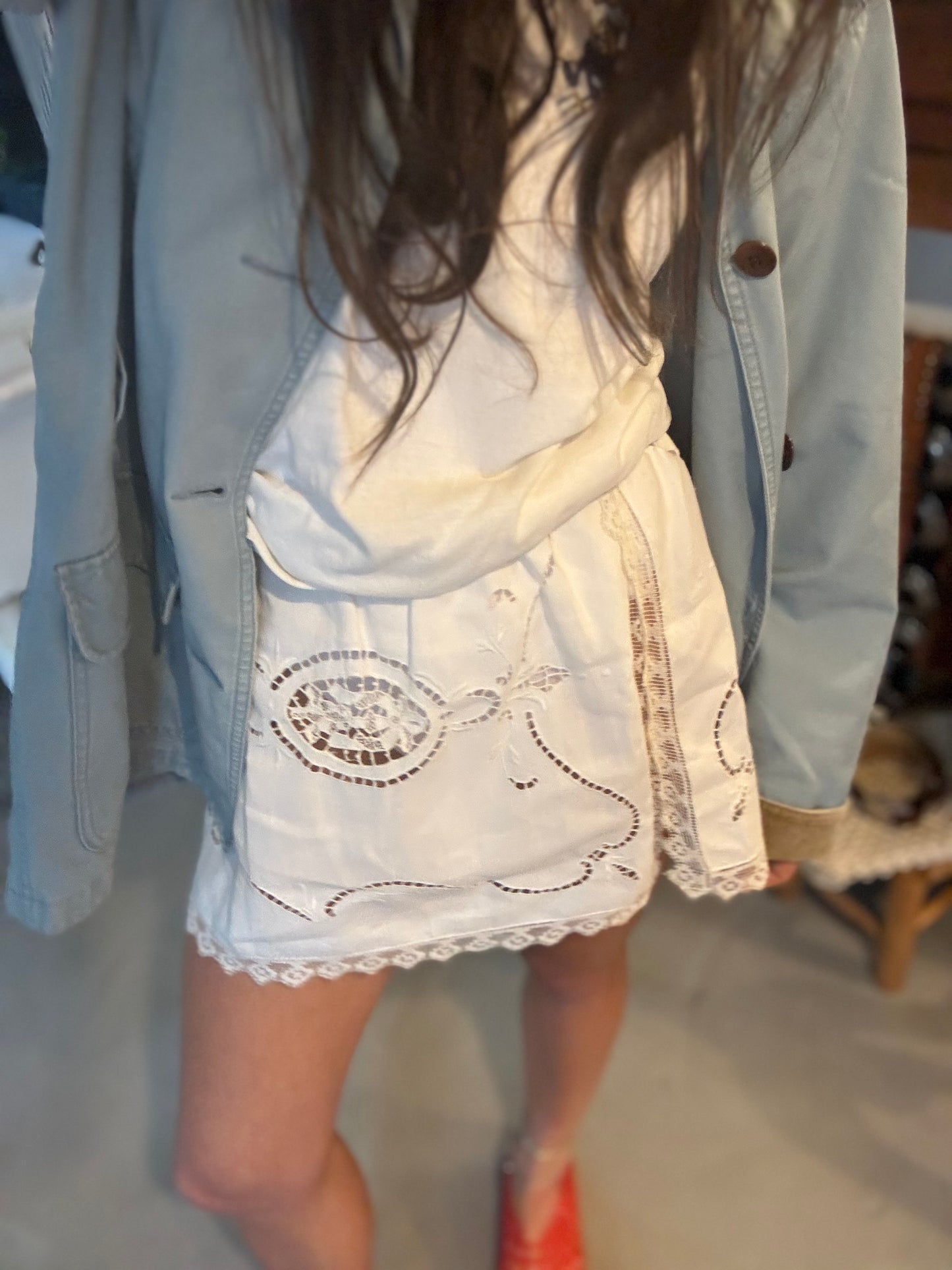 Antique Tablelinen Mini Skirt