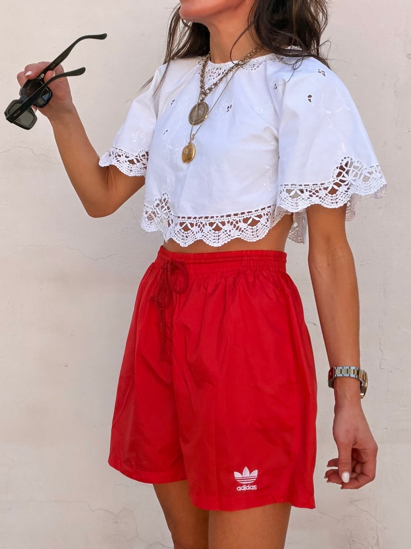 Vintage Adidas Nylon Shorts Red
