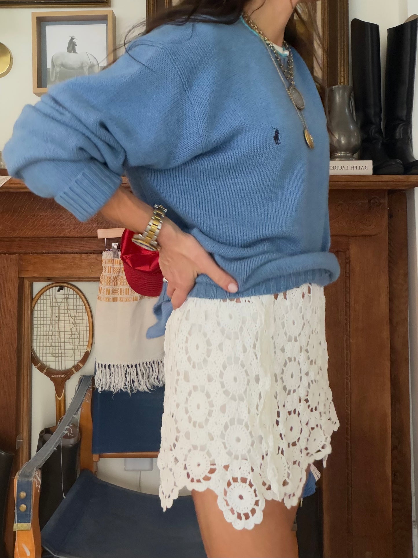 RL Cotton Crew French Blue L
