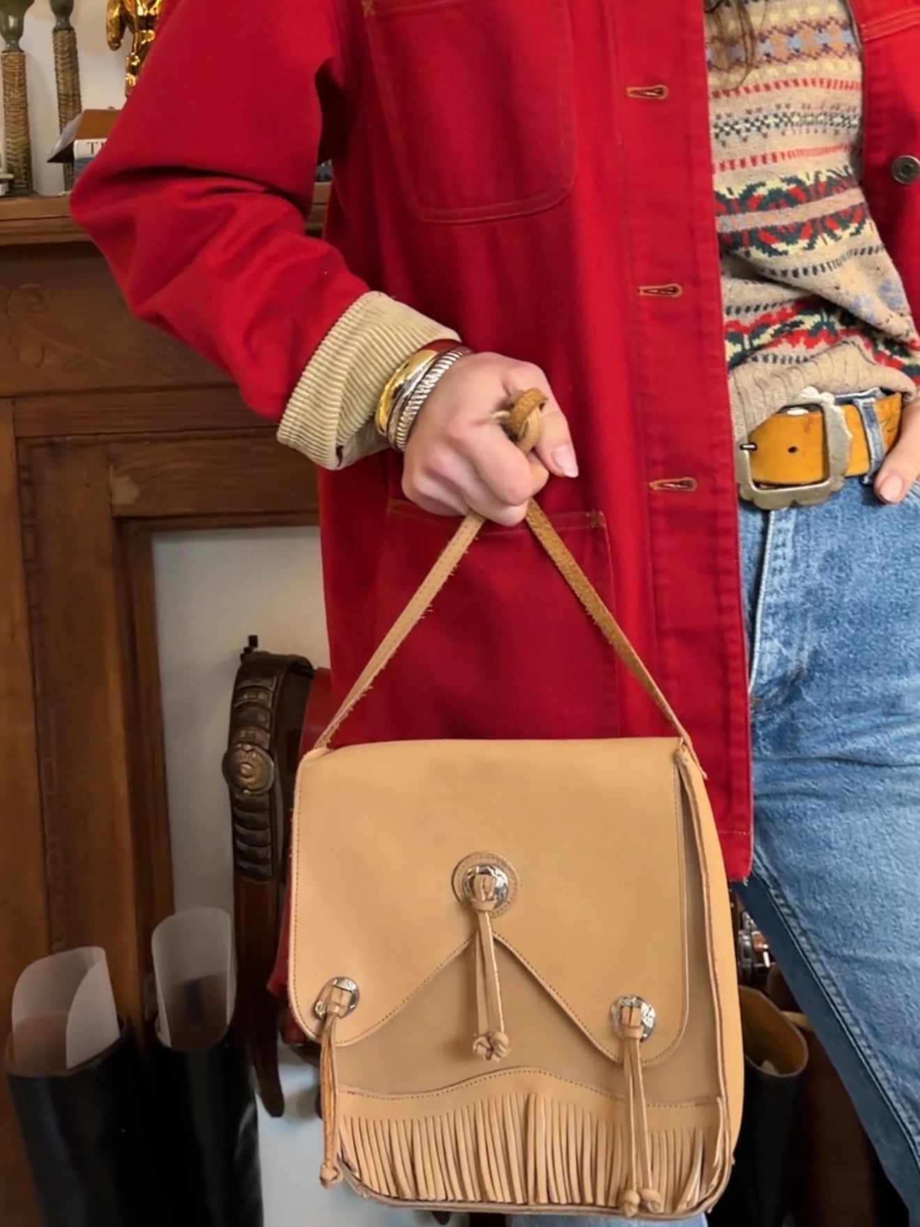 Red/Tan Cord Ralph Lauren Barn Jacket