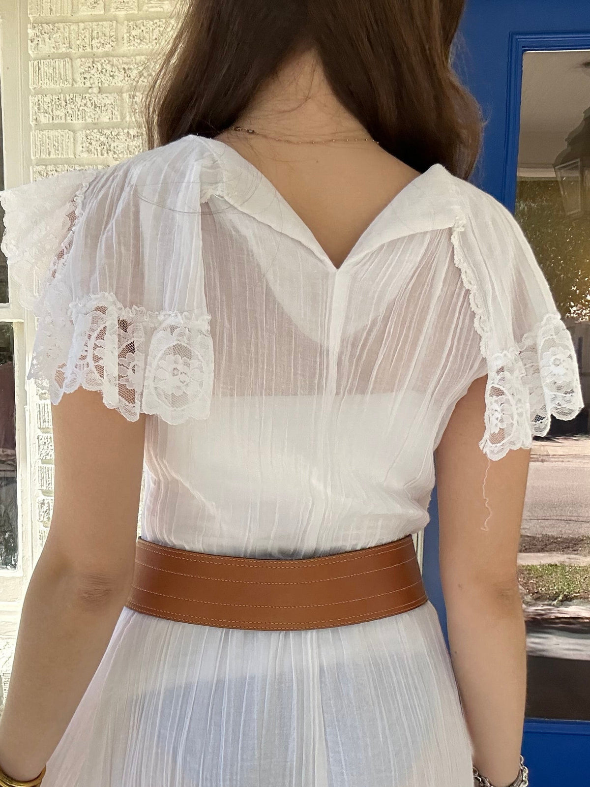 Vntg White Lace Dress