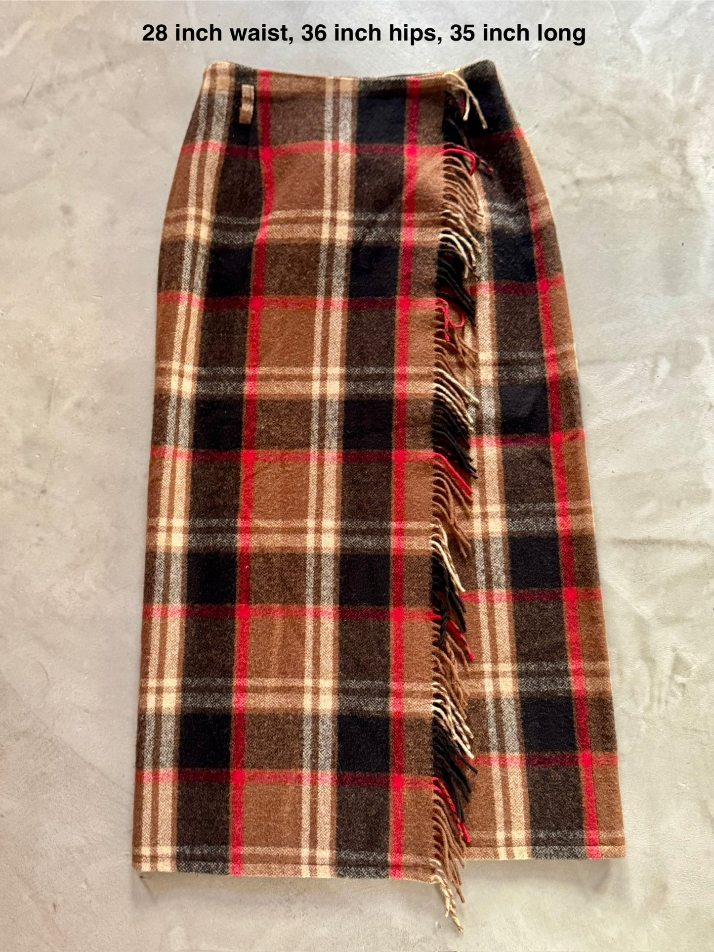 Fringe Wool Wrap Skirt