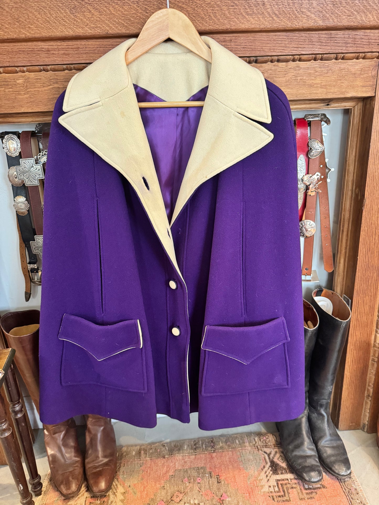 60s Purple Wool Cape