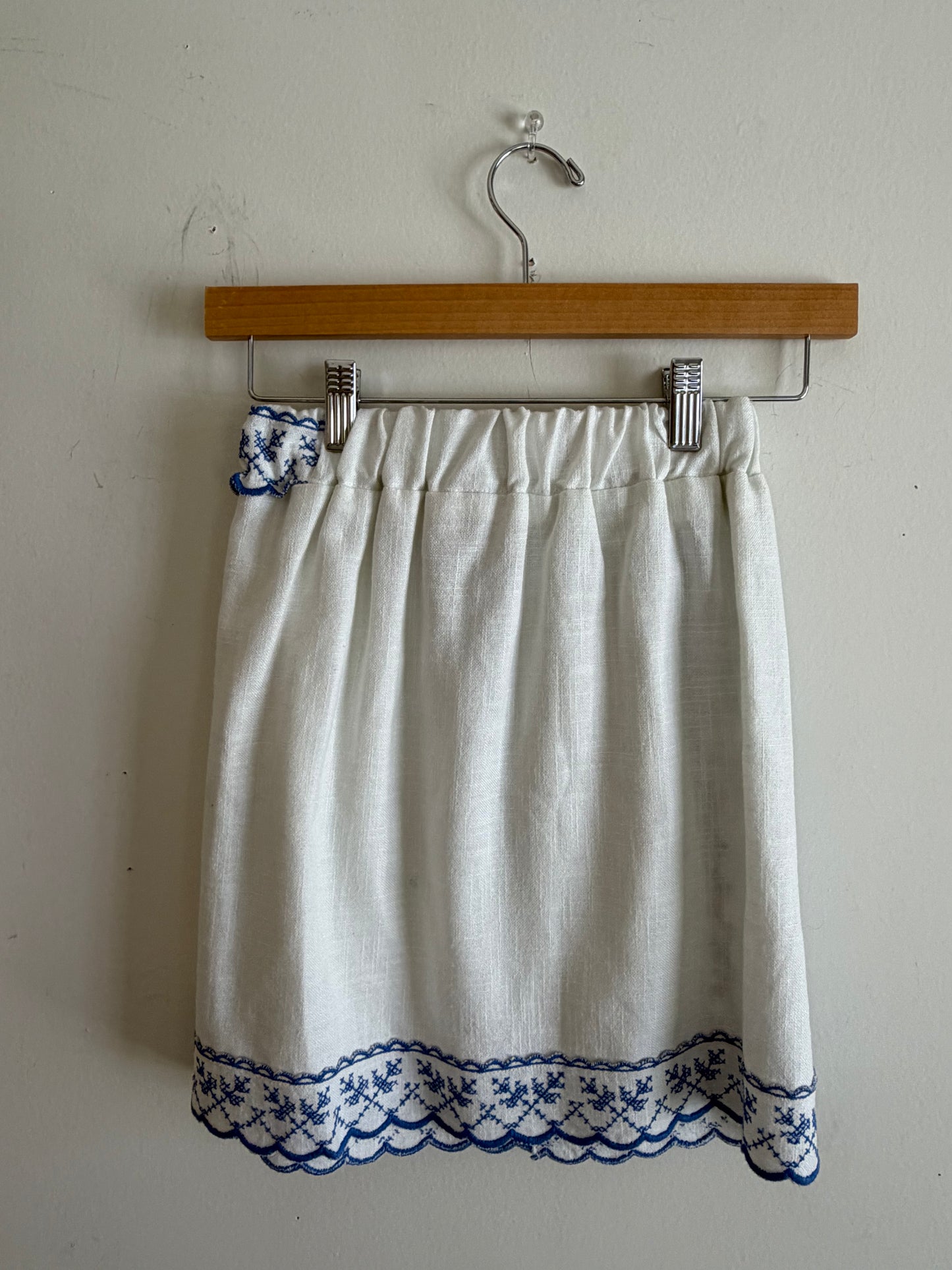Blue Detailed Trim Skirt