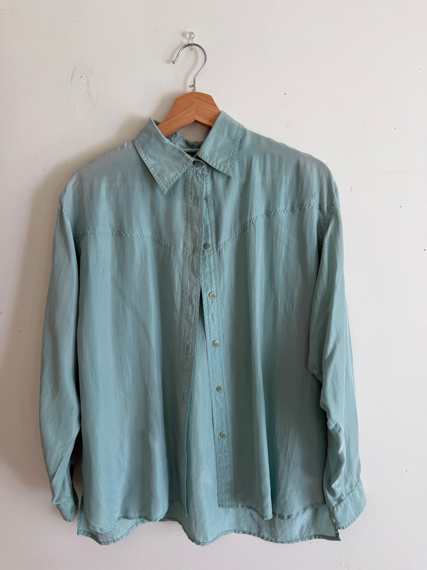 Green Button Down