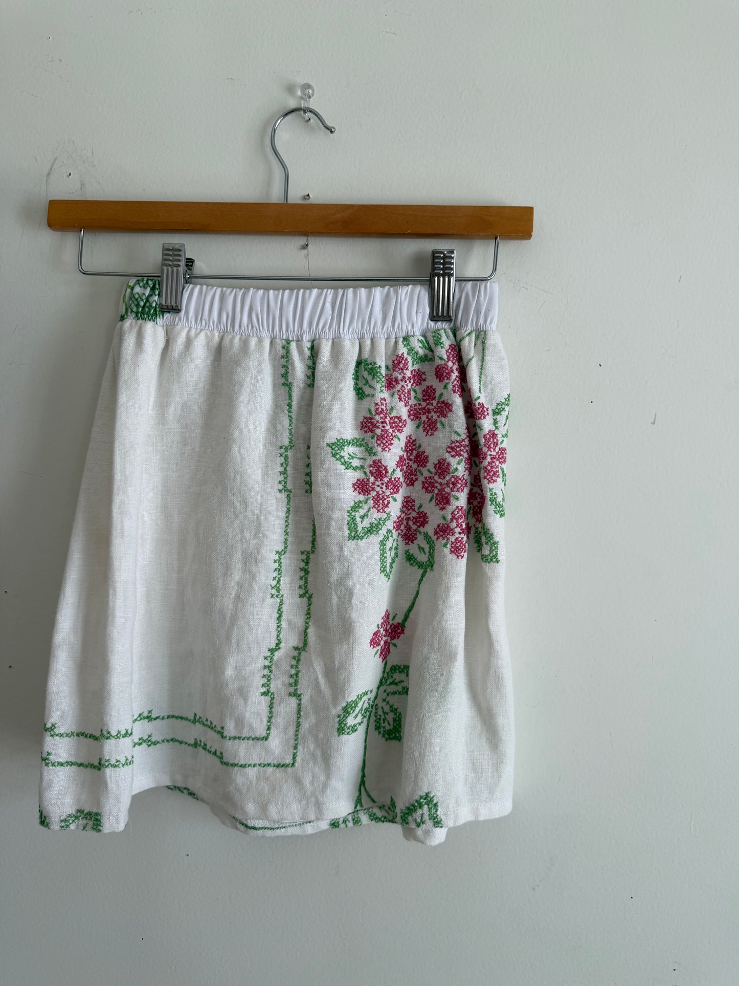 Textile Skirt with Green and Pink Deatil