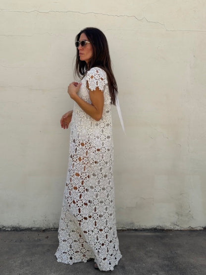 Crochet Cap Sleeve Gown