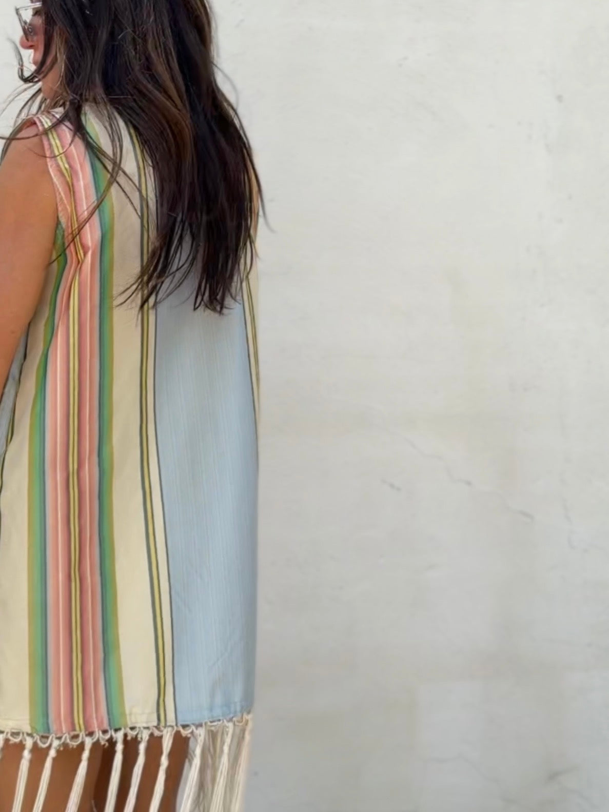 Silk Dupioni Fringe Mini Dress