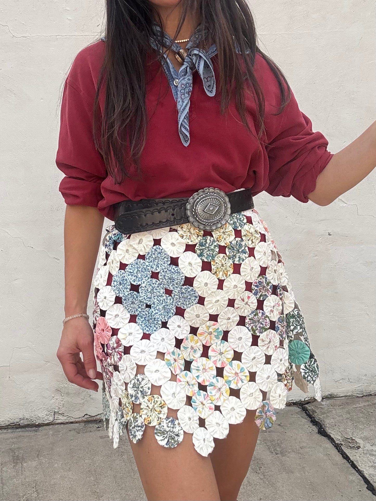 Yo-yo Mini Skirt White Square