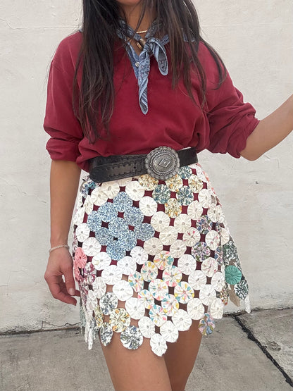 Yo-yo Mini Skirt White Square