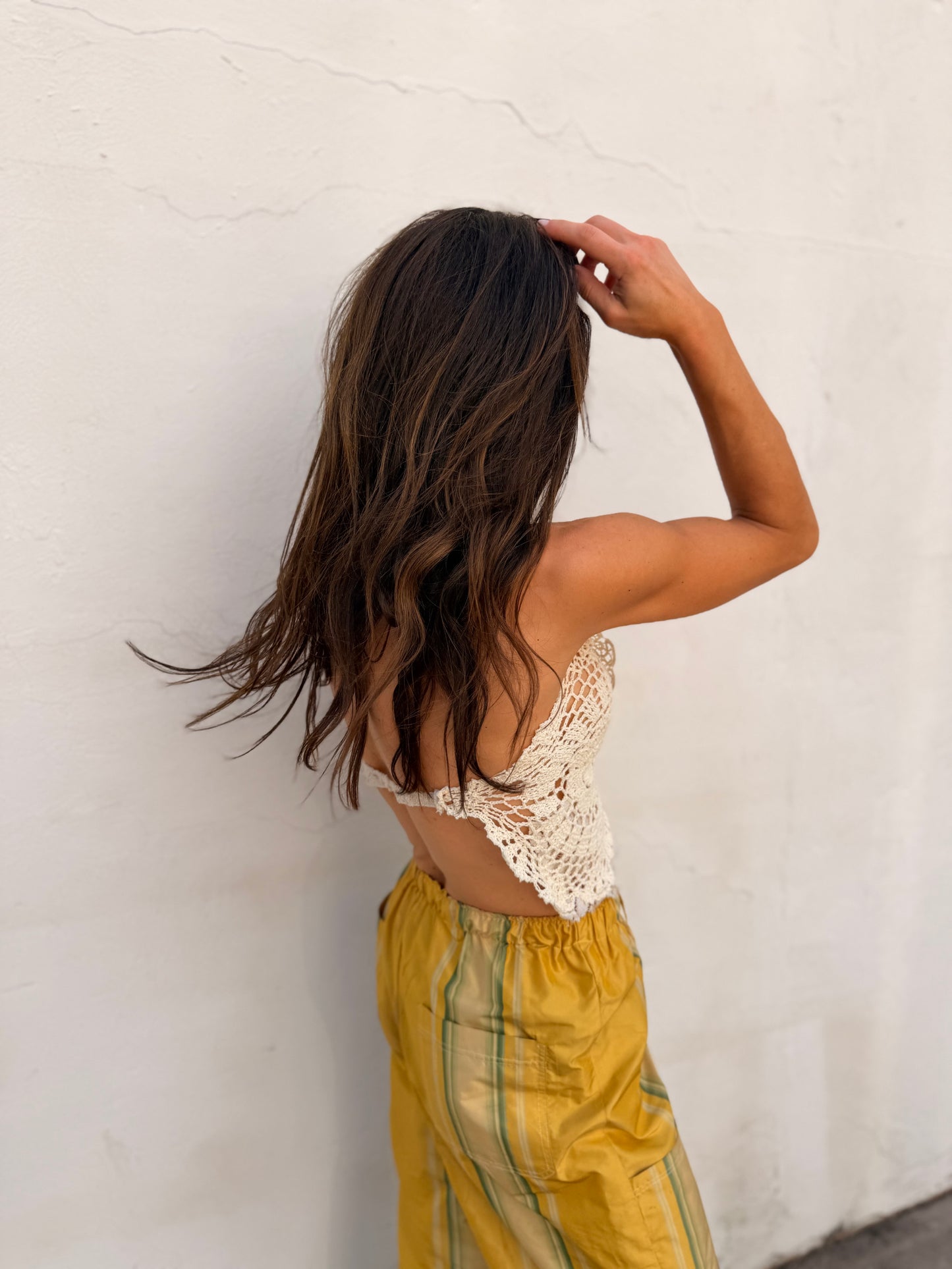 Mixed Crochet Backless Top