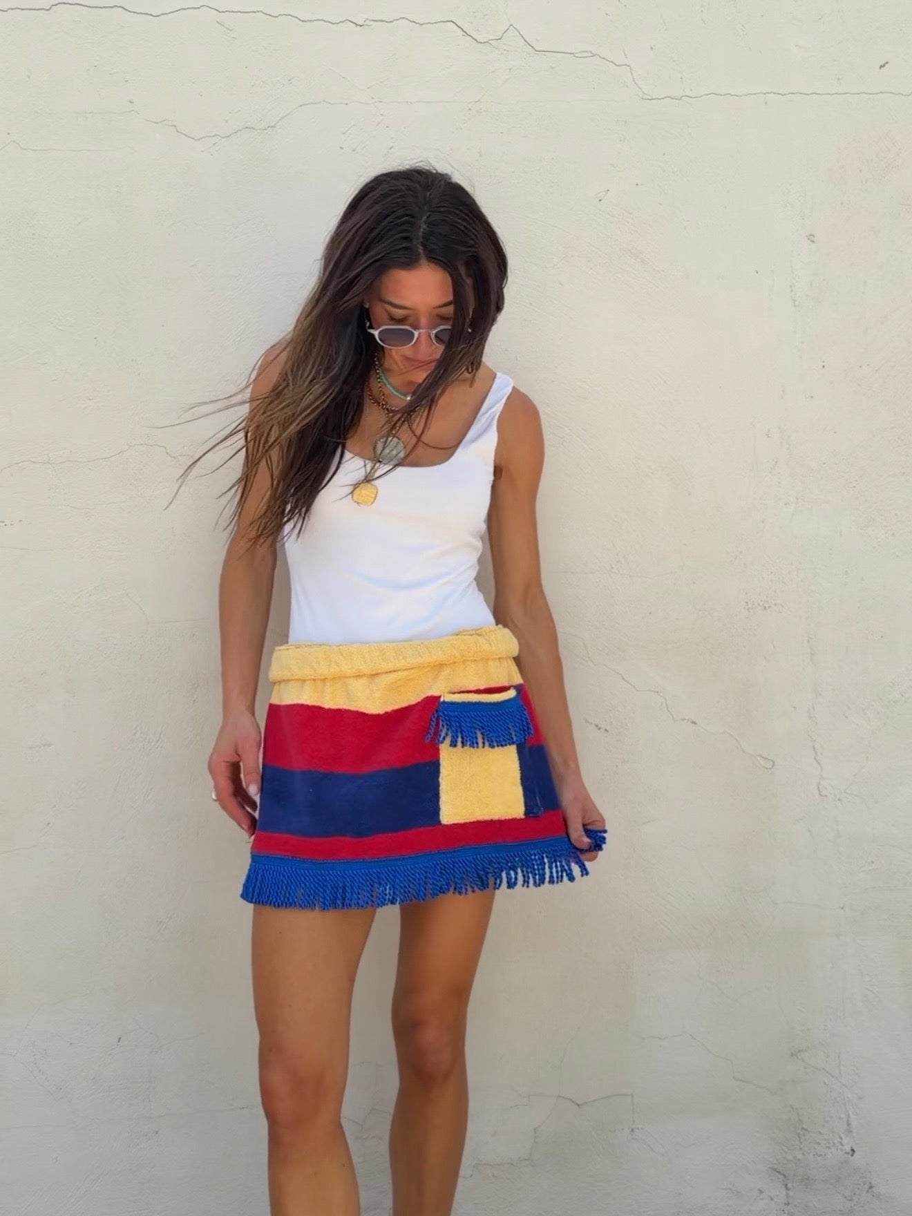 Towel Stripe Mini Skirt Primary Stripe
