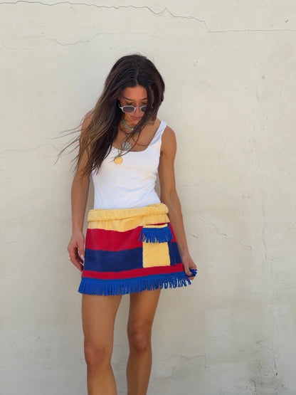 Towel Stripe Mini Skirt Primary Stripe
