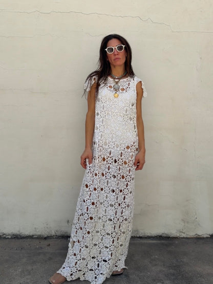 Crochet Cap Sleeve Gown
