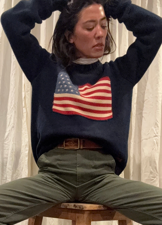 90s Ralph Lauren Cotton Flag Sweater