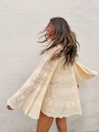 Crochet Bell Sleeve Tunic Dress