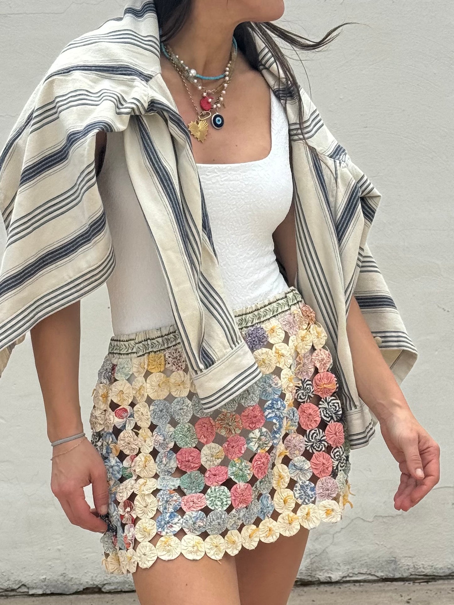 Yo-yo Mini Skirt Pink and Yellow