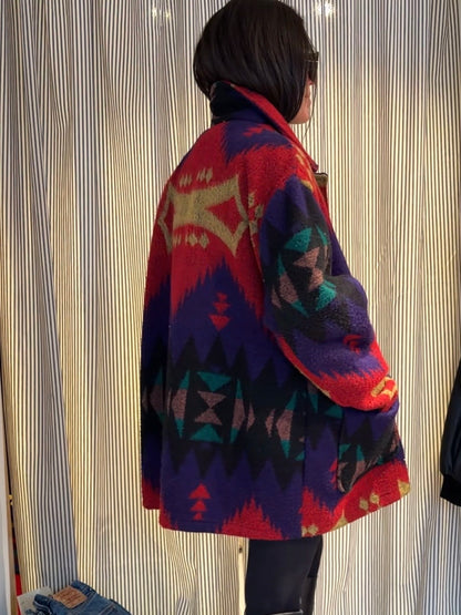 Southwestern Blanket Toggle Coat