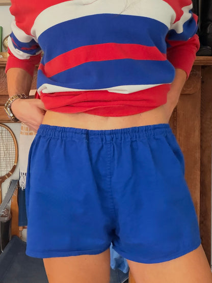 70s Cotton Sport Shorts Blue