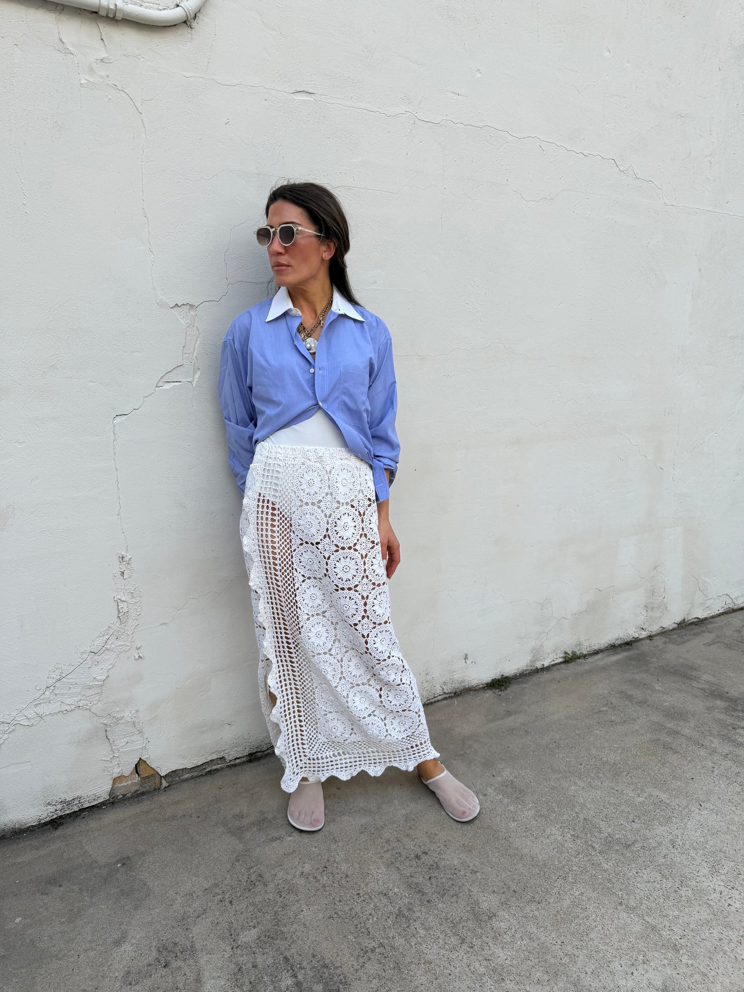 Crochet Doilies Maxi Skirt