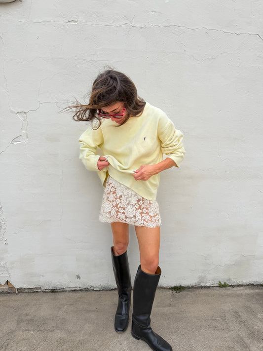 Lace Sheer Mini Skirt