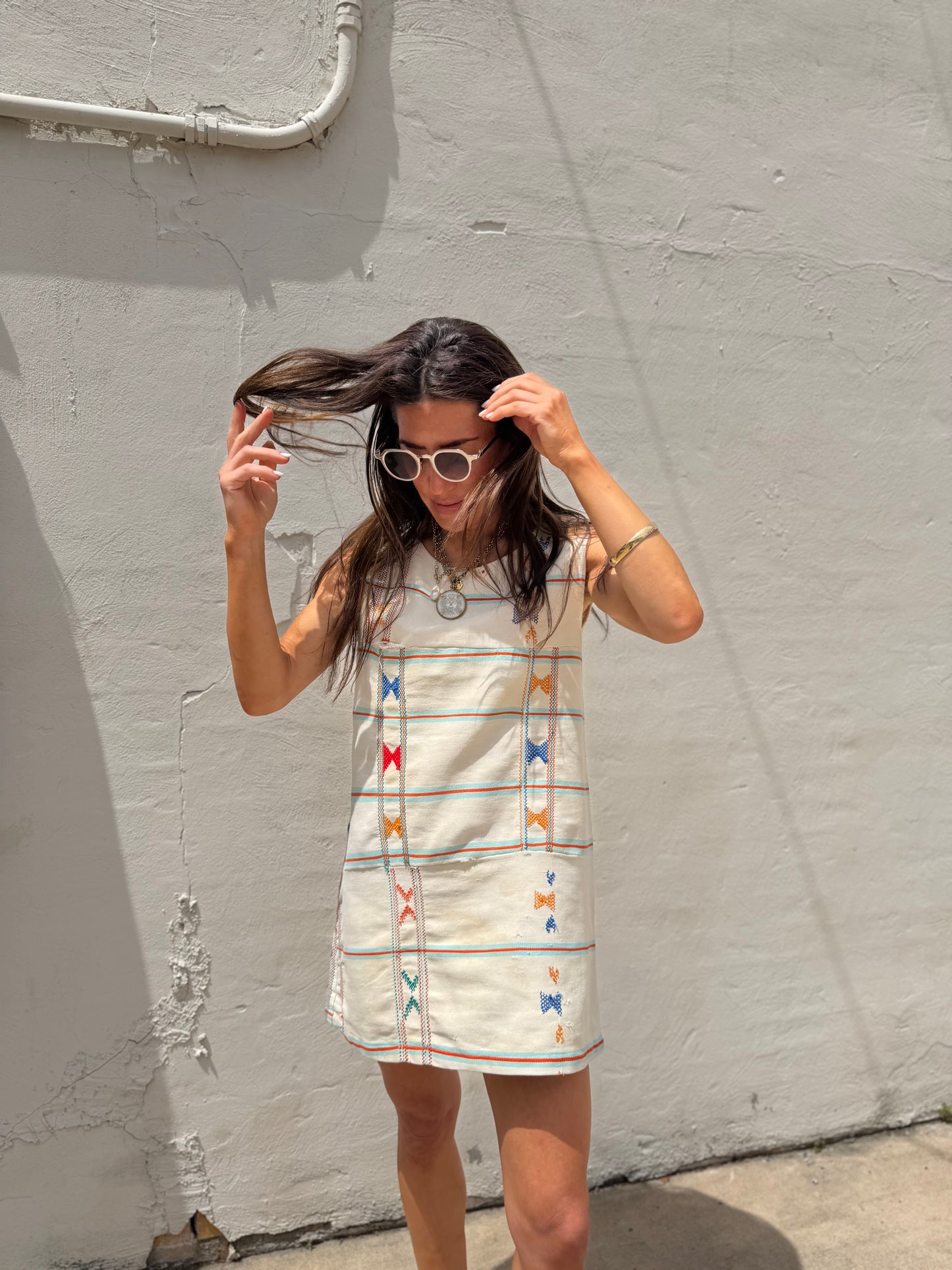 White Multi Baule Mini Dress