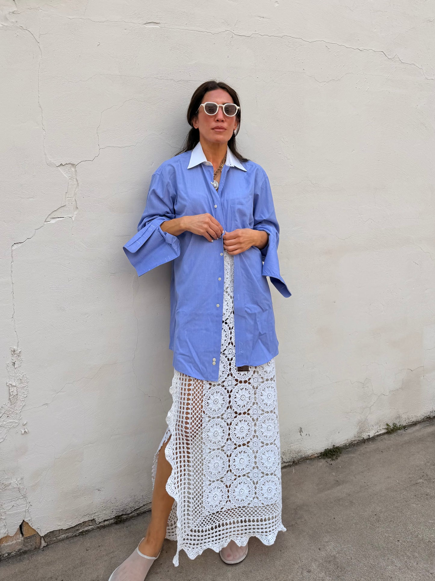 Crochet Doilies Maxi Skirt