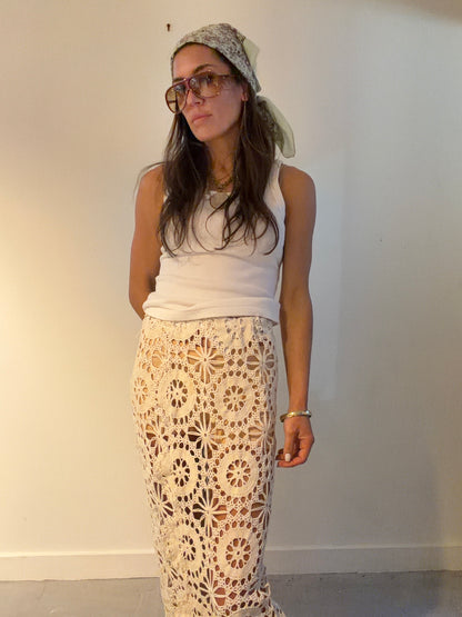 Crochet Maxi Skirt Ivory