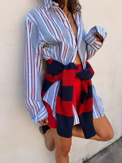 Ralph Lauren Red White Blue Stripe Shirt
