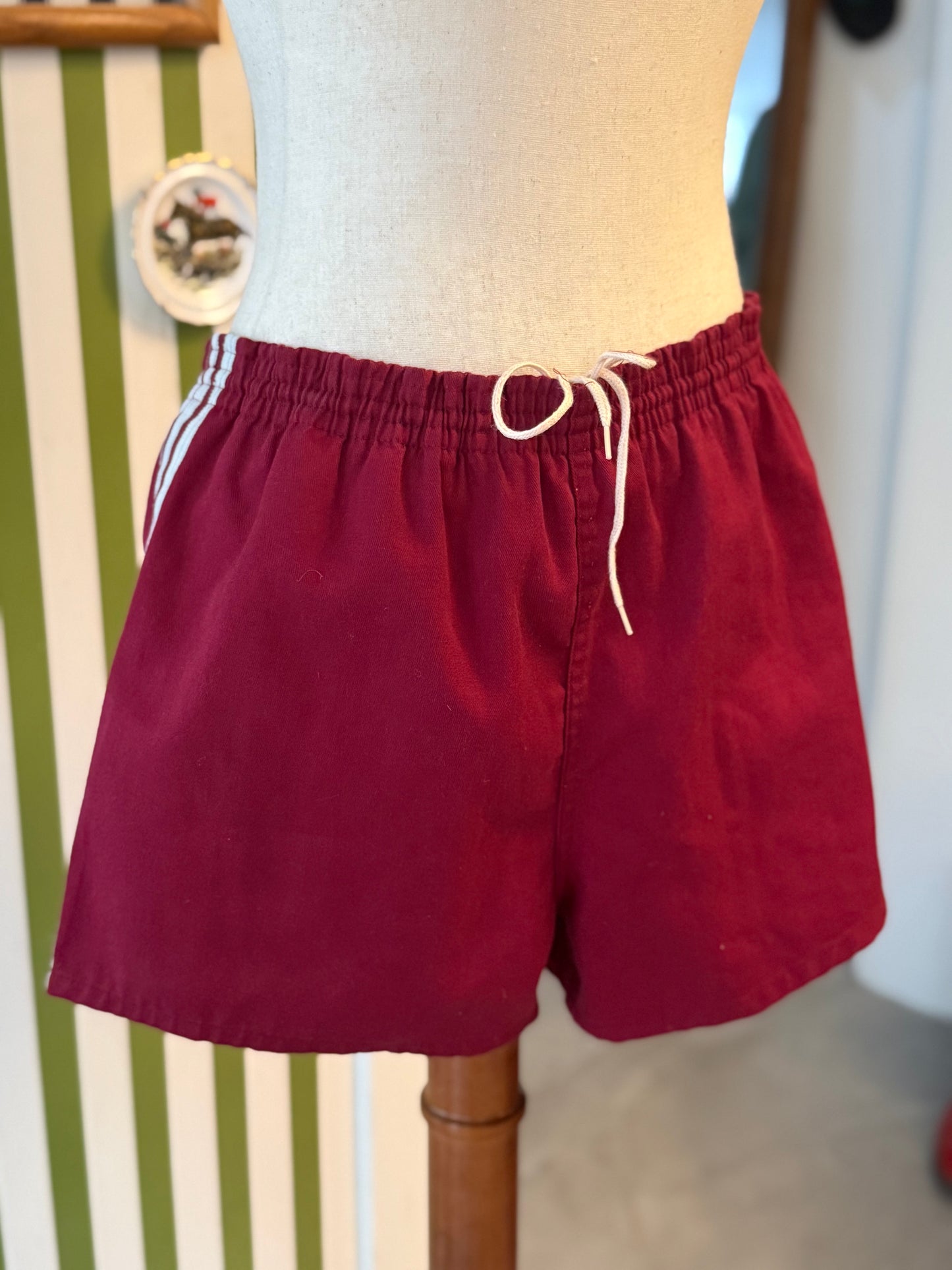 Vinatge Adidas Trefoil Shorts Deep Red