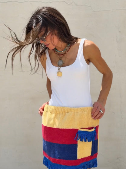 Towel Stripe Mini Skirt Primary Stripe