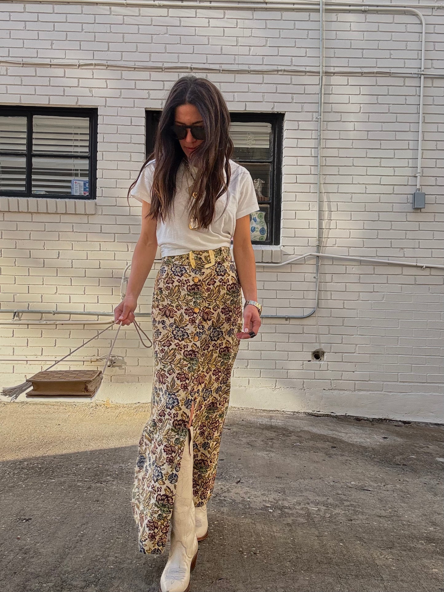 Tapestry Skirt with Belt